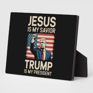 Jesus ist mein Erlöser Trump ist mein Präsident 47 Fotoplatte