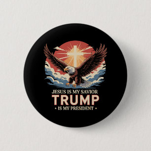 Jesus ist mein Erlöser Trump ist mein Präsident Bi Button