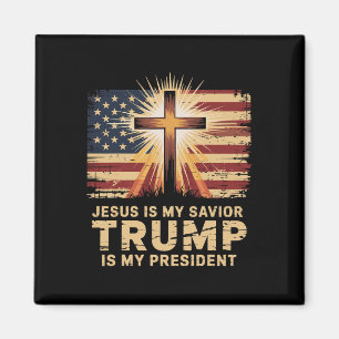 Jesus ist mein Erlöser Trump ist mein Präsident Bi Magnet