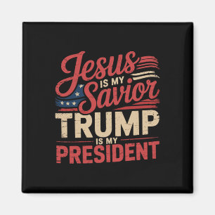 Jesus ist mein Erlöser Trump ist mein Präsident Bi Magnet