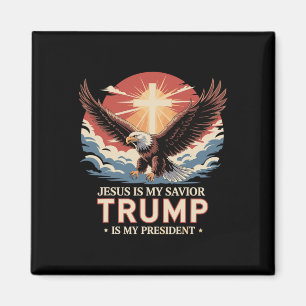 Jesus ist mein Erlöser Trump ist mein Präsident Bi Magnet