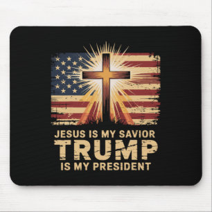 Jesus ist mein Erlöser Trump ist mein Präsident Bi Mousepad