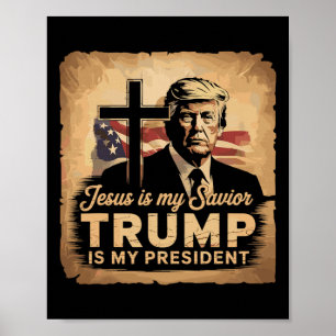 Jesus ist mein Erlöser Trump ist mein Präsident Bi Poster