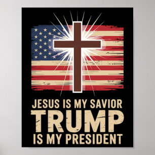 Jesus ist mein Erlöser Trump ist mein Präsident Po Poster