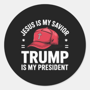 Jesus ist mein Erlöser Trump ist mein Präsident Re Runder Aufkleber