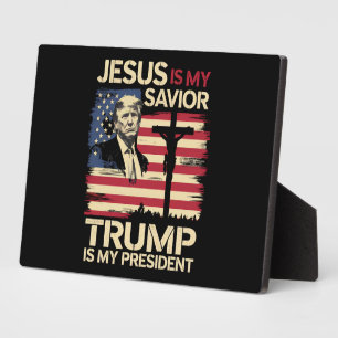 Jesus ist mein Erlöser Trump ist mein Präsident US Fotoplatte