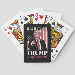 Jesus ist mein Erlöser Trump ist mein Präsident Wa Spielkarten