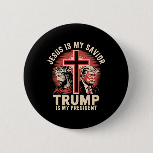 Jesus ist mein Erlöser Trump mein Präsident Biblis Button