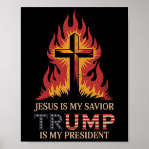 Jesus ist mein Erlöser Trump mein Präsident Biblis Poster