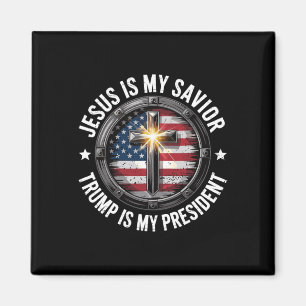 Jesus ist mein Erlöser Trump mein Präsident Christ Magnet