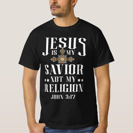 Jesus ist mein Erretter, nicht mein religiöses Chr T-Shirt (Vorderseite)