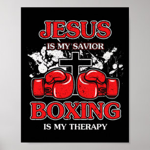 Jesus ist mein Erretterboxen ist meine Therapie Poster
