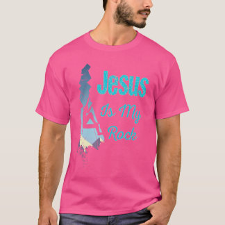 Jesus ist mein Fels christlicher Kletterer Boulder T-Shirt