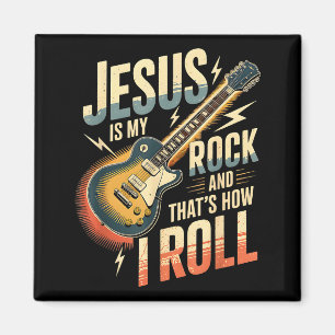 Jesus ist mein Fels und so rolle ich Christlich  Magnet