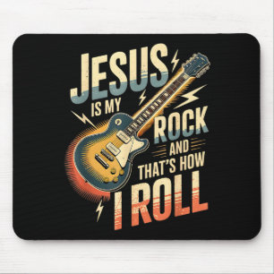 Jesus ist mein Fels und so rolle ich Christlich Mousepad