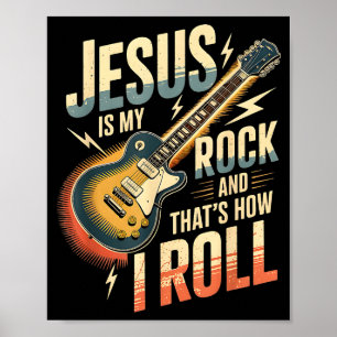 Jesus ist mein Fels und so rolle ich Christlich Poster