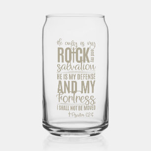 Jesus ist mein Felsen, Psalm 62:6, Bibelverse Dosenglas