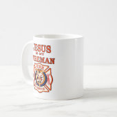 JESUS IST MEIN FEUERWEHRMANN KAFFEETASSE (Vorderseite Links)