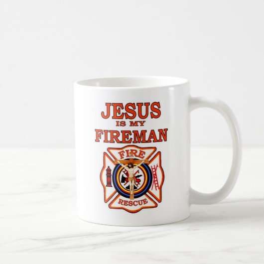 JESUS IST MEIN FEUERWEHRMANN KAFFEETASSE (Rechts)