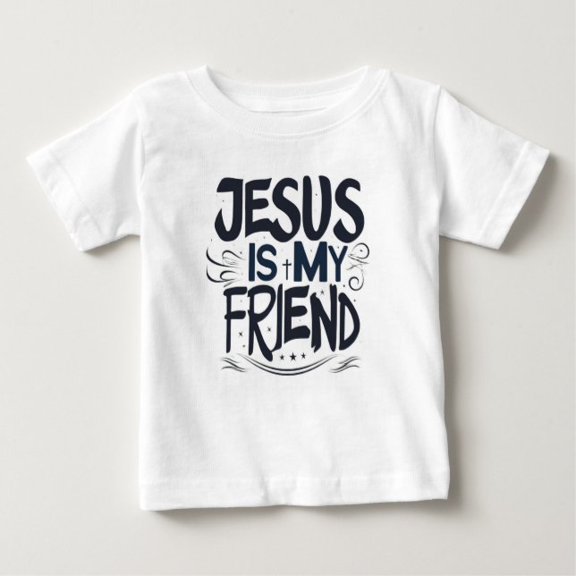 Jesus ist mein Freund Baby T-shirt (Vorderseite)