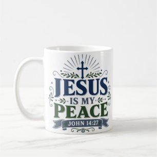 Jesus ist mein Frieden Schriftlicher Hoffnungsspru Kaffeetasse