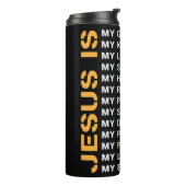 Jesus ist mein Gott Thermosbecher (Nach links gedreht)