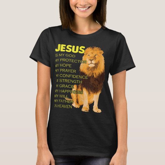 Jesus ist mein gottgelber Löwe Christlich von Juda T-Shirt (Vorderseite)