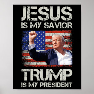 Jesus Ist Mein Heiland Trump Ist Mein Präsident Am Poster