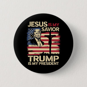 Jesus Ist Mein Heiland Trump Ist Mein Präsident US Button
