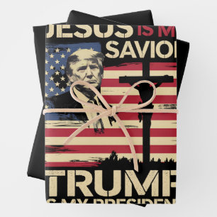 Jesus ist mein Heiland Trump ist mein Präsident US Geschenkpapier Set