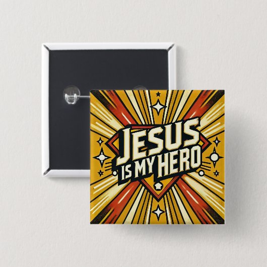 Jesus ist mein Held Button (Vorne & Hinten)