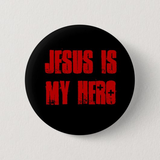 "Jesus ist mein HELD" pinback Knopf Button (Vorderseite)