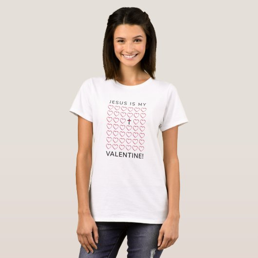 Jesus ist mein Herzkreuz der Valentine T-Shirt (Vorne ganz)