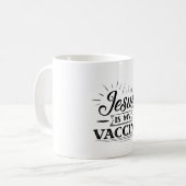 Jesus ist mein Impfstoff Kaffeetasse (Vorderseite Links)