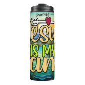 Jesus ist mein Jam Thermosbecher (Vorderseite)