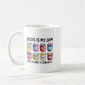 Jesus ist mein Jam und ich bin hier, um Christlich Kaffeetasse (Links)