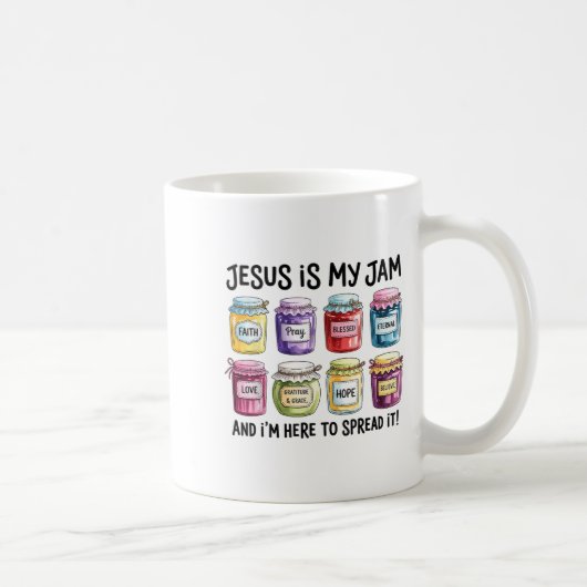 Jesus ist mein Jam und ich bin hier, um Christlich Kaffeetasse (Rechts)