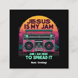 Jesus ist mein Jam und ich bin hier, um seinen Gla Quadratische Visitenkarte