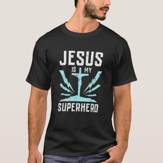 Jesus ist mein klassischer Superheld T-Shirt (Vorderseite)