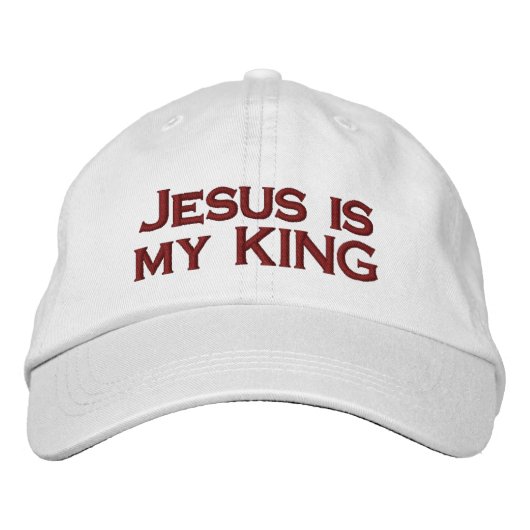 Jesus ist mein KÖNIG Bestickte Baseballkappe (Vorderseite)
