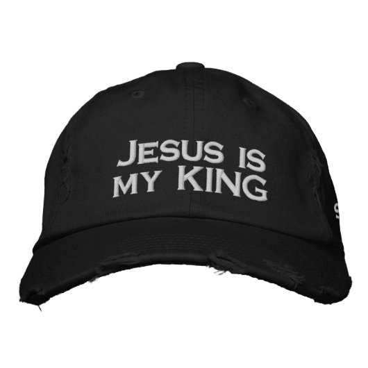 Jesus ist mein KÖNIG Bestickte Baseballkappe (Vorderseite)