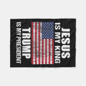 Jesus ist mein König Trump ist mein Präsident Fleecedecke (Vorderseite (Horizontal))