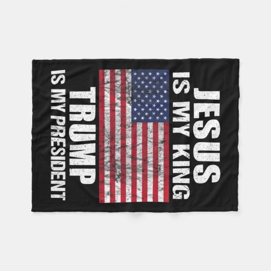 Jesus ist mein König Trump ist mein Präsident Fleecedecke (Vorderseite (Horizontal))
