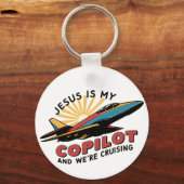 Jesus ist mein Kopilot und wir reiten lustig Schlüsselanhänger (Rückseite)
