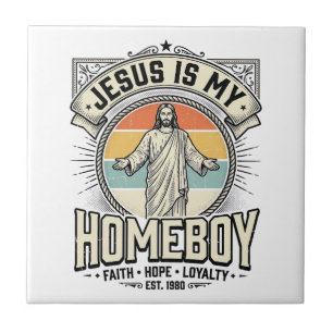 Jesus ist mein Kumpel Vintage religiöses Shirt Fliese