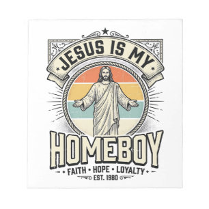 Jesus ist mein Kumpel Vintage religiöses Shirt Notizblock