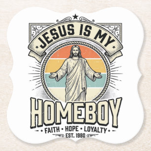 Jesus ist mein Kumpel Vintage religiöses Shirt Untersetzer