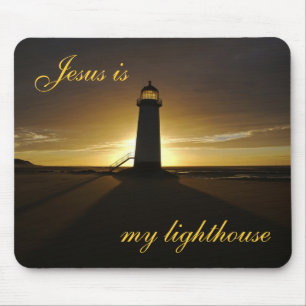 Jesus ist mein Leuchtturm Mousepad