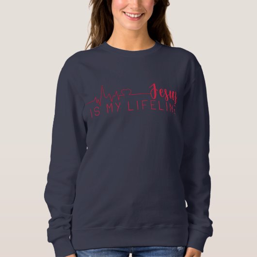 JESUS IST MEIN LIFELINE SWEATSHIRT (Vorderseite)
