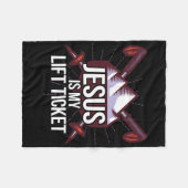 Jesus ist mein Lift Ticket Ski Kirche Skifahren Ch Fleecedecke (Vorderseite (Horizontal))
